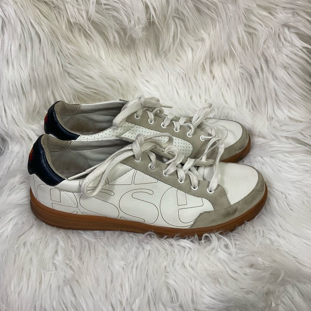 Ellessee Vintage 80’s Alchemy LZ White Leather Lace-Up Sneaker Shoes 11